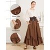 image:imageBEAUTELICATE Victorian Medieval Skirt Renaissance Costume Women Skirt with PocketsVintage Brown