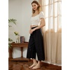 image:imageBEAUTELICATE Vintage Cotton Shorts Pettipants Culotte Slip Cropped Sleepwear Pants with Lace EdgeBlack