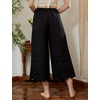 image:imageBEAUTELICATE Vintage Cotton Shorts Pettipants Culotte Slip Cropped Sleepwear Pants with Lace EdgeBlack