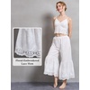 image:imageBEAUTELICATE Vintage Cotton Shorts Pettipants Culotte Slip Cropped Sleepwear Pants with Lace EdgeIvory