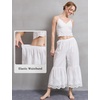 image:imageBEAUTELICATE Vintage Cotton Shorts Pettipants Culotte Slip Cropped Sleepwear Pants with Lace EdgeIvory