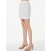 image:imageBEAUTELICATE Women 100 Cotton Half Slip Lace Trim Elastic Waist UnderskirtWhite16 Length