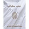 image:imageBEAUTELICATE Women 100 Cotton Maxi Skirt Elastic Waist Two Side Pocket Casual Pleated SkirtIvory
