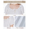 image:imageBEAUTELICATE Women 100 Cotton Nightgown Short Sleeve Sleepwear Vintage Victorian Nightshirt Lounge Dress