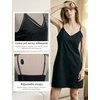 image:imageBEAUTELICATE Women 100 Cotton Slip with Adjustable Straps Under Dress Lightweight Above Knee Summer NightgownBlack