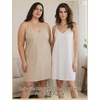 image:imageBEAUTELICATE Women 100 Cotton Slip with Adjustable Straps Under Dress Lightweight Above Knee Summer NightgownNude
