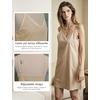 image:imageBEAUTELICATE Women 100 Cotton Slip with Adjustable Straps Under Dress Lightweight Above Knee Summer NightgownNude