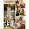 image:imageBEAUTELICATE Women 100 Cotton Slip with Adjustable Straps Under Dress Lightweight Above Knee Summer NightgownWhite