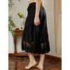 image:imageBEAUTELICATE Women Cotton Batiste Culotte Slip Pettipants Lace Trim Vintage Wide Leg Half SlipBlack