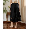 image:imageBEAUTELICATE Women Cotton Batiste Culotte Slip Pettipants Lace Trim Vintage Wide Leg Half SlipBlack