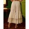 image:imageBEAUTELICATE Women Cotton Batiste Culotte Slip Pettipants Lace Trim Vintage Wide Leg Half SlipCream