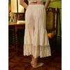 image:imageBEAUTELICATE Women Cotton Batiste Culotte Slip Pettipants Lace Trim Vintage Wide Leg Half SlipIvory