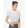 image:imageBEAUTELICATE Women Crop Top French Vintage Petter Pan Collar Puff Sleeve 100 CottonOffwhite