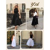 image:imageBEAUTELICATE Women Long Cotton Skirt with Lining Elastic Waist 2 Pockets ALine Bohemia Pleated SkirtIvory