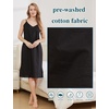 image:imageBEAUTELICATE Women Longer Slip 100 Cotton Full Slip with Side Split Under Dress Knee Length Adjustable StrapsBlack