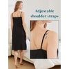 image:imageBEAUTELICATE Women Longer Slip 100 Cotton Full Slip with Side Split Under Dress Knee Length Adjustable StrapsBlack