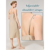 image:imageBEAUTELICATE Women Longer Slip 100 Cotton Full Slip with Side Split Under Dress Knee Length Adjustable StrapsNude