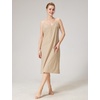 image:imageBEAUTELICATE Women Longer Slip 100 Cotton Full Slip with Side Split Under Dress Knee Length Adjustable StrapsNude