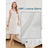 image:imageBEAUTELICATE Women Longer Slip 100 Cotton Full Slip with Side Split Under Dress Knee Length Adjustable StrapsWhite