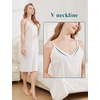 image:imageBEAUTELICATE Women Longer Slip 100 Cotton Full Slip with Side Split Under Dress Knee Length Adjustable StrapsWhite