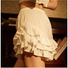 image:imageBEAUTELICATE Women Short Bloomers 100 Cotton 3 Layer Ruffles Pajama Pants Sleepwear PettipantsCream