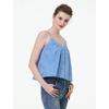image:imageBEAUTELICATE Women Tank Top 100 Cotton Plaid Camisole U Neck Backless Tank Top SleevelessBlue White Plaid