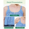 image:imageBEAUTELICATE Women Tank Top 100 Cotton Plaid Camisole U Neck Backless Tank Top SleevelessBlue White Plaid