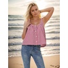 image:imageBEAUTELICATE Women Tank Top 100 Cotton Plaid Camisole U Neck Backless Tank Top SleevelessRed White Plaid
