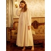 image:imageBEAUTELICATE Women Victorian Nightgown Long Sleeve 100 Cotton Nightgowns Vintage U Collar LightweightIvory