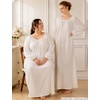 image:imageBEAUTELICATE Women Victorian Nightgown Long Sleeve 100 Cotton Sleepwear Voluminous NightdressOffwhite