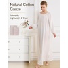 image:imageBEAUTELICATE Women Victorian Nightgown Long Sleeve 100 Cotton Sleepwear Voluminous NightdressOffwhite