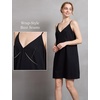 image:imageBEAUTELICATE Women Washed 100 Cotton Full Slip DressBlack