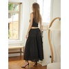 image:imageBEAUTELICATE Womens Long White Cotton ALine Lace Trim Pintuck Tier SkirtBlack