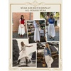 image:imageBEAUTELICATE Womens Long White Cotton ALine Lace Trim Pintuck Tier SkirtIvory