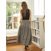 image:imageBEAUTELICATE Womens Long White Cotton ALine Lace Trim Pintuck Tier SkirtPlaid
