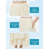 image:imageBEAUTELICATE Womens White Cotton Maxi Skirt Elastic Waistband Ankle Length Skirts with Pockets A Line SkirtBeige