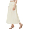 image:imageBEAUTELICATE Womens White Cotton Maxi Skirt Elastic Waistband Ankle Length Skirts with Pockets A Line SkirtBeige