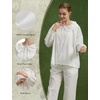 image:imageBEAUTELICATE Womens White Cotton Peter Pan Collar Blouse Long Sleeve Victorian TopWhite