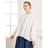 image:imageBEAUTELICATE Womens White Cotton Peter Pan Collar Blouse Long Sleeve Victorian TopWhite
