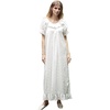 image:imageBEAUTELICATE 100 Cotton Embroidered Victorian Nightgown Vintage Sleepwear for Women