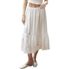 image:imageBEAUTELICATE 100 Cotton Half Slip Skirt Extender Vintage Underskirt with Lace TrimIvory