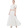 image:imageBEAUTELICATE 100 Cotton Victorian Maxi Skirt Women Gypsy Medieval Renaissance Boho Skirt Full LengthOffwhite