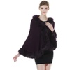 image:imageBEAUTELICATE Faux Fur Shawl Wrap Stole Shrug Bridal Winter Wedding with HookPurple