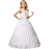 image:imageBEAUTELICATE Girls Hoop Petticoat 100 Cotton Crinoline Underskirt for Kids Flower Dress Slips Light IvoryStyle 1light Ivory