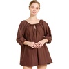 image:imageBEAUTELICATE Peasant Blouse Cotton Renaissance Faire Top Victorian Off ShoulderBrown
