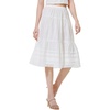 image:imageBEAUTELICATE Peasant Skirt Vintage Tea Length Skirt Without Lining 100 Cotton LightweightIvory