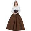 image:imageBEAUTELICATE Victorian Dress Renaissance Skirt Gypsy Long Maxi Medieval Skirt Aline Full LengthBrown