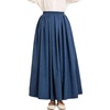 image:imageBEAUTELICATE Victorian Medieval Skirt 2 Pockets Elastic Waist Peach Skin Fabric anklelengthNavy Blue