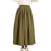 image:imageBEAUTELICATE Victorian Medieval Skirt 2 Pockets Elastic Waist Peach Skin Fabric anklelengthOlive Green