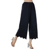 image:imageBEAUTELICATE Vintage Cotton Shorts Pettipants Culotte Slip Cropped Sleepwear Pants with Lace EdgeBlack